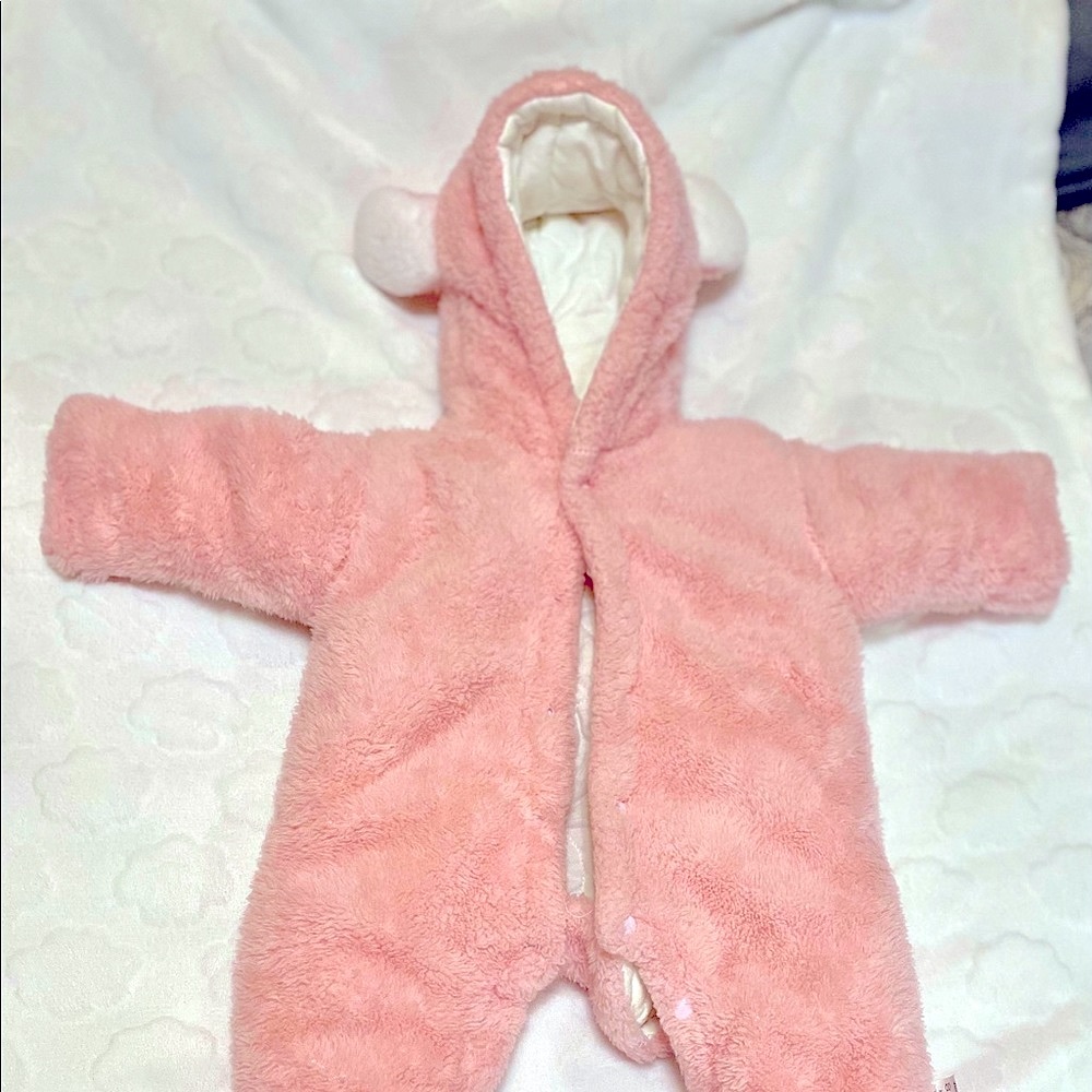 Baby Girl Sherpa Footed One-Piece
